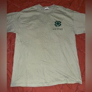 Hanes Light Green 4-H Staff Adult Unisex Tee